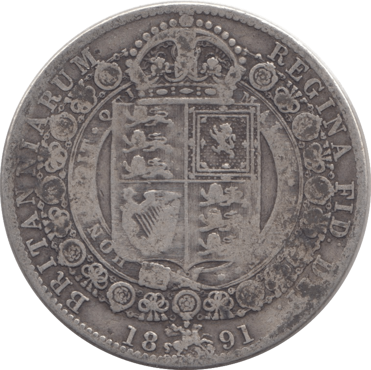 1891 HALFCROWN ( FINE ) - Halfcrown - Cambridgeshire Coins