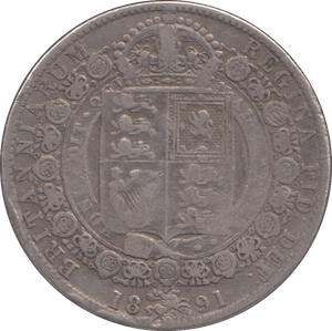 1891 HALFCROWN ( FINE ) - Halfcrown - Cambridgeshire Coins
