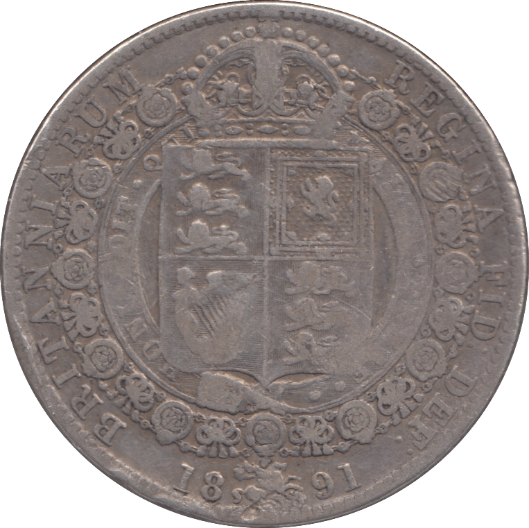 1891 HALFCROWN ( FINE ) - Halfcrown - Cambridgeshire Coins