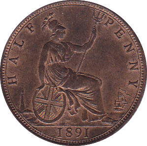 1891 HALFPENNY ( AUNC ) - Halfpenny - Cambridgeshire Coins
