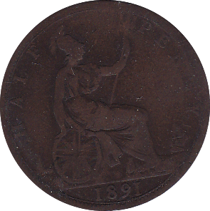 1891 HALFPENNY ( F ) - Halfpenny - Cambridgeshire Coins