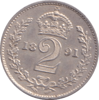 1891 MAUNDY TWOPENCE ( BU ) - MAUNDY TWOPENCE - Cambridgeshire Coins