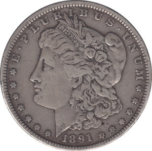 1891 MORGAN DOLLAR USA - SILVER WORLD COINS - Cambridgeshire Coins