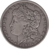 1891 MORGAN DOLLAR USA - SILVER WORLD COINS - Cambridgeshire Coins