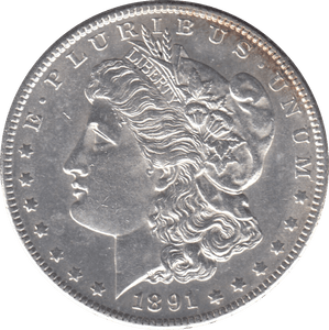 1891 MORGAN DOLLAR USA - SILVER WORLD COINS - Cambridgeshire Coins