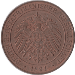 1891 ONE PESA GERMAN EAST AFRICA - WORLD COINS - Cambridgeshire Coins