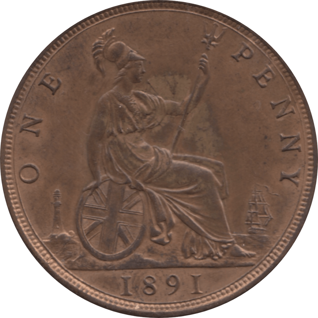 1891 PENNY 1 ( AUNC ) 27 - Penny - Cambridgeshire Coins