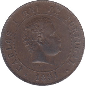 1891 PORTUGAL 20 REIS - WORLD COINS - Cambridgeshire Coins