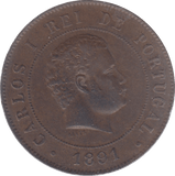 1891 PORTUGAL 20 REIS - WORLD COINS - Cambridgeshire Coins