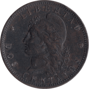 1891 REPUBLIC ARGENTINA 2 CENTAVOS - WORLD COINS - Cambridgeshire Coins