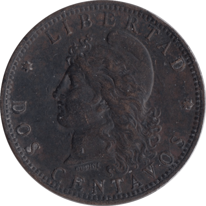 1891 REPUBLIC ARGENTINA 2 CENTAVOS - WORLD COINS - Cambridgeshire Coins