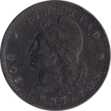 1891 REPUBLIC ARGENTINA 2 CENTAVOS - WORLD COINS - Cambridgeshire Coins