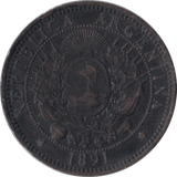 1891 REPUBLIC ARGENTINA 2 CENTAVOS - WORLD COINS - Cambridgeshire Coins