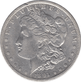 1891 SILVER MORGAN DOLLAR NEW ORLEANS USA - SILVER WORLD COINS - Cambridgeshire Coins