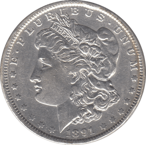 1891 SILVER MORGAN DOLLAR USA - SILVER WORLD COINS - Cambridgeshire Coins
