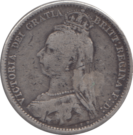 1891 SIXPENCE ( AUNC ) 3 - Sixpence - Cambridgeshire Coins