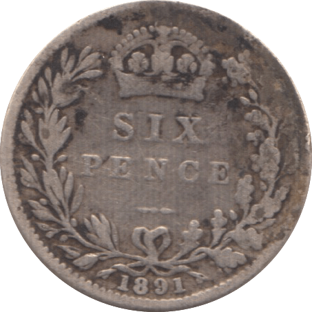 1891 SIXPENCE ( FAIR ) - Sixpence - Cambridgeshire Coins