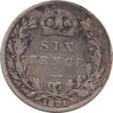 1891 SIXPENCE ( FAIR ) - Sixpence - Cambridgeshire Coins