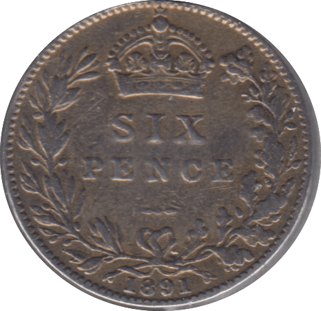 1891 SIXPENCE ( FINE ) 6 - Sixpence - Cambridgeshire Coins