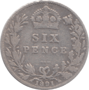 1891 SIXPENCE ( FINE ) 9 - Sixpence - Cambridgeshire Coins