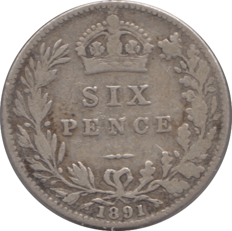 1891 SIXPENCE ( FINE ) - Sixpence - Cambridgeshire Coins