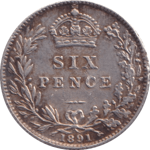 1891 SIXPENCE ( GVF ) - Sixpence - Cambridgeshire Coins