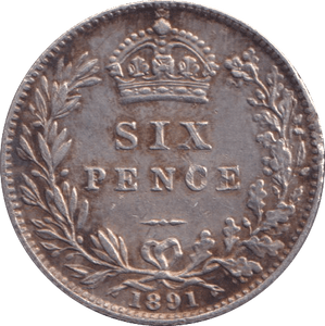 1891 SIXPENCE ( GVF ) - Sixpence - Cambridgeshire Coins