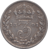 1891 THREEPENCE ( GF ) - Threepence - Cambridgeshire Coins
