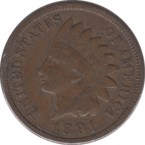 1891 USA ONE CENT - WORLD COINS - Cambridgeshire Coins