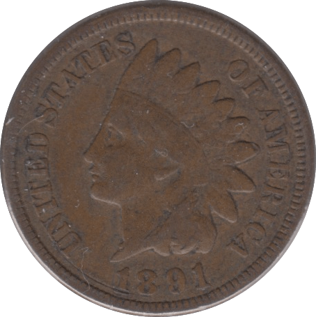 1891 USA ONE CENT - WORLD COINS - Cambridgeshire Coins