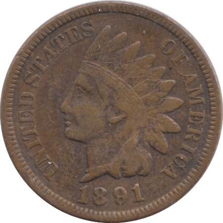 1891 USA ONE CENT - WORLD COINS - Cambridgeshire Coins