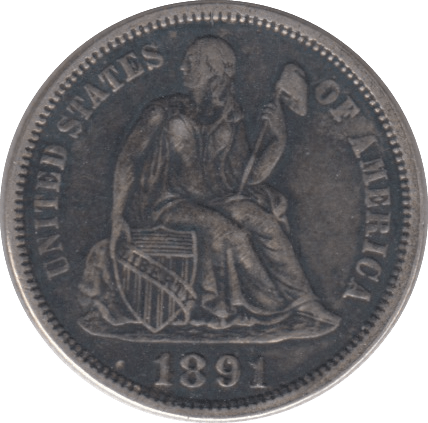 1891 USA ONE DIME - WORLD COINS - Cambridgeshire Coins