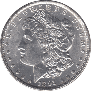 1891 USA SILVER MORGAN DOLLAR PHILADELPHIA MINT - SILVER WORLD COINS - Cambridgeshire Coins