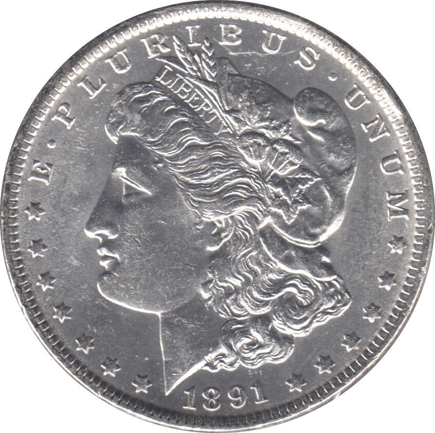 1891 USA SILVER MORGAN DOLLAR PHILADELPHIA MINT - SILVER WORLD COINS - Cambridgeshire Coins