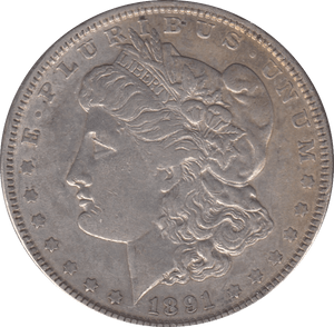 1891 USA SILVER MORGAN DOLLAR - SILVER WORLD COINS - Cambridgeshire Coins