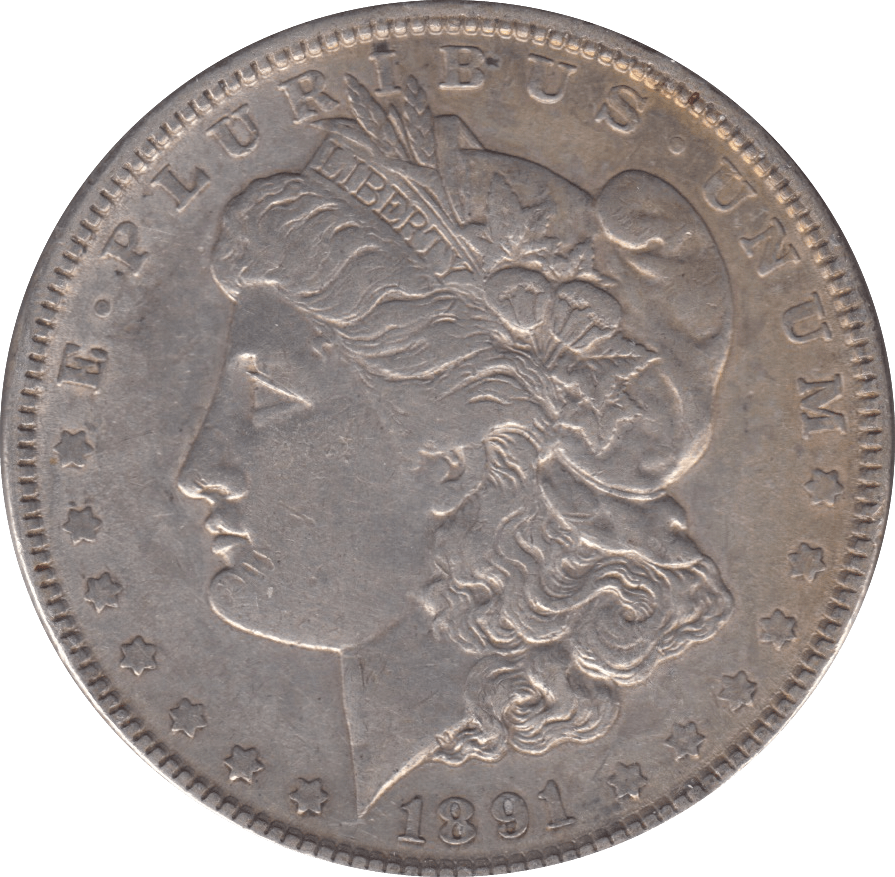 1891 USA SILVER MORGAN DOLLAR - SILVER WORLD COINS - Cambridgeshire Coins