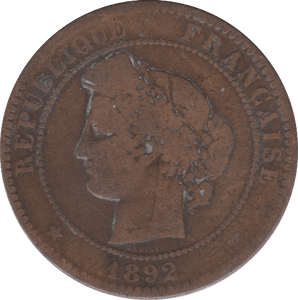 1892 10 CENTIMES FRANCE - WORLD COINS - Cambridgeshire Coins