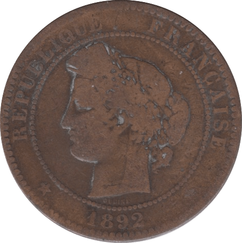 1892 10 CENTIMES FRANCE - WORLD COINS - Cambridgeshire Coins
