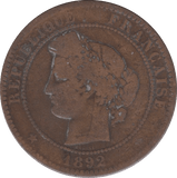 1892 10 CENTIMES FRANCE - WORLD COINS - Cambridgeshire Coins