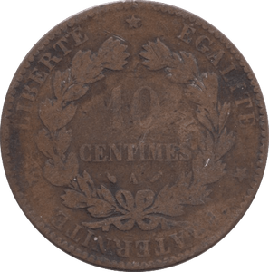 1892 10 CENTIMES FRANCE - WORLD COINS - Cambridgeshire Coins