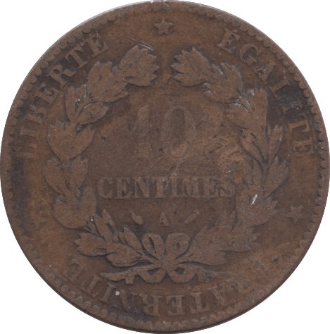 1892 10 CENTIMES FRANCE - WORLD COINS - Cambridgeshire Coins