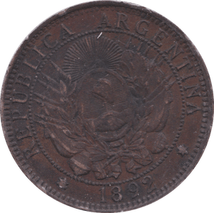 1892 AGENTINA DOS CENTAVOS - WORLD COINS - Cambridgeshire Coins