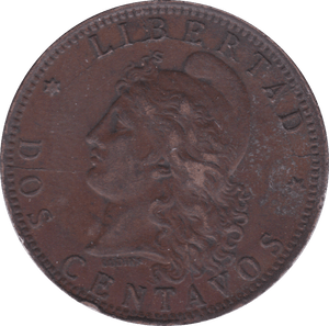 1892 AGENTINA DOS CENTAVOS - WORLD COINS - Cambridgeshire Coins