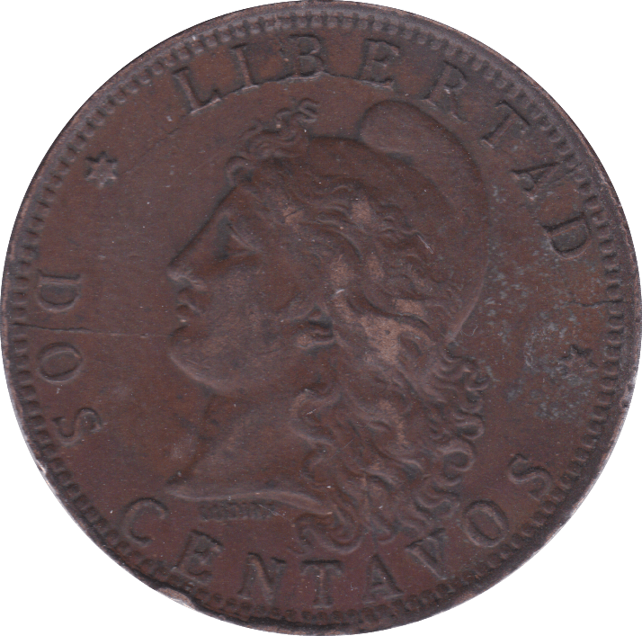 1892 AGENTINA DOS CENTAVOS - WORLD COINS - Cambridgeshire Coins