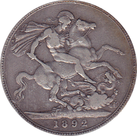 1892 CROWN ( F ) B - Crown - Cambridgeshire Coins