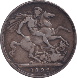 1892 CROWN ( FINE ) - CROWN - Cambridgeshire Coins