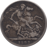 1892 CROWN ( FINE ) - Crown - Cambridgeshire Coins