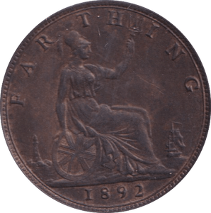 1892 FARTHING ( EF ) - Farthing - Cambridgeshire Coins