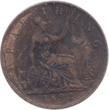 1892 FARTHING ( GVF ) 18 - Farthing - Cambridgeshire Coins