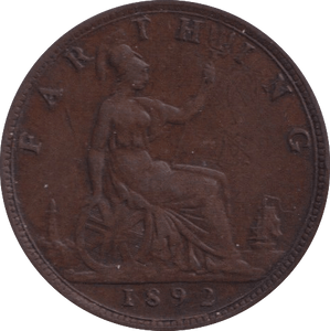 1892 FARTHING ( VF ) - Farthing - Cambridgeshire Coins